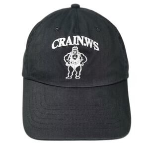 BIG Baseball Cap Black OS Hat Crainws Bodybuilder Embroidered Slideback Cotton